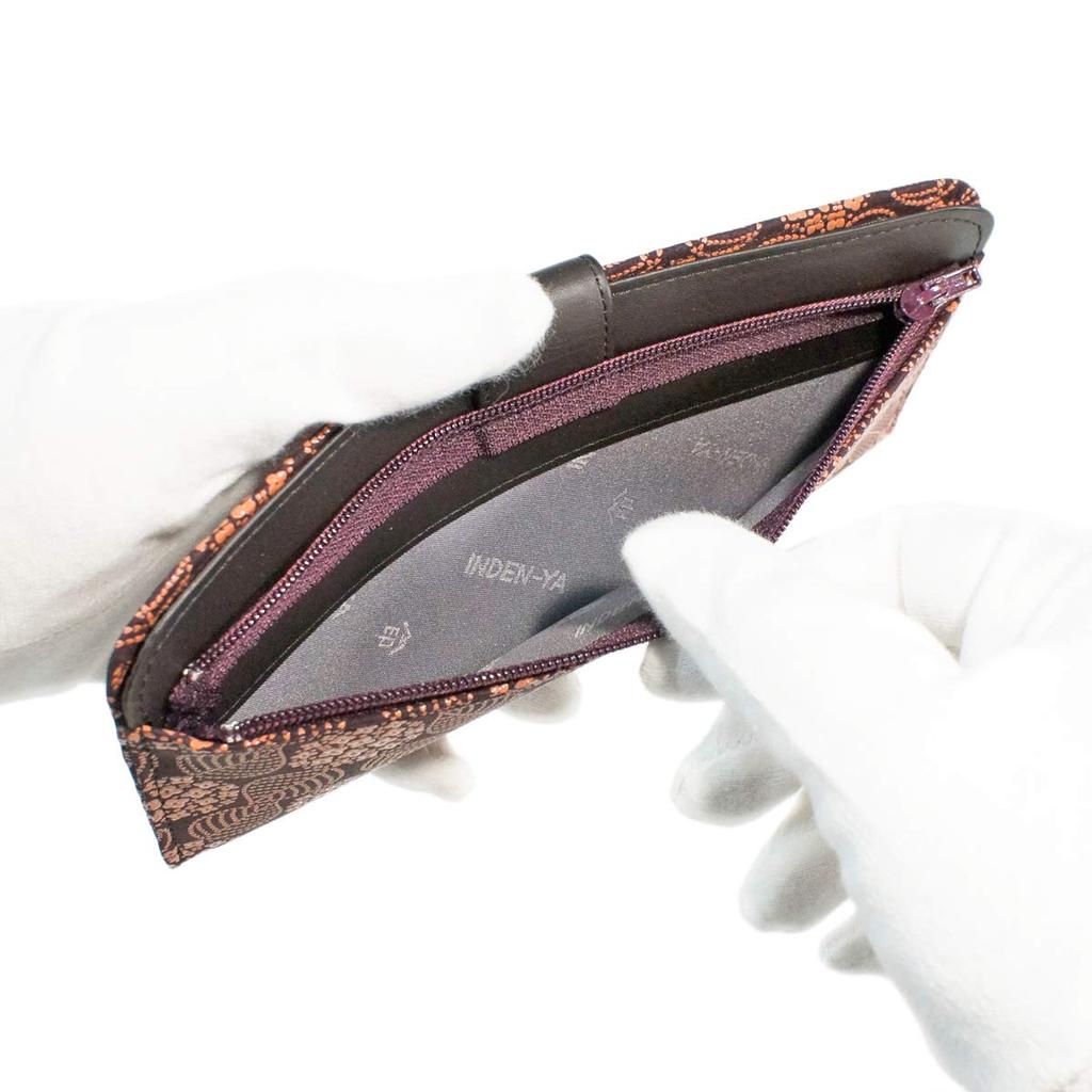 Inden Long Wallet Bundle L Thin Deerskin Purple X Pink Lacquer Hydrangea Pattern [Indenya] 2107-56-174