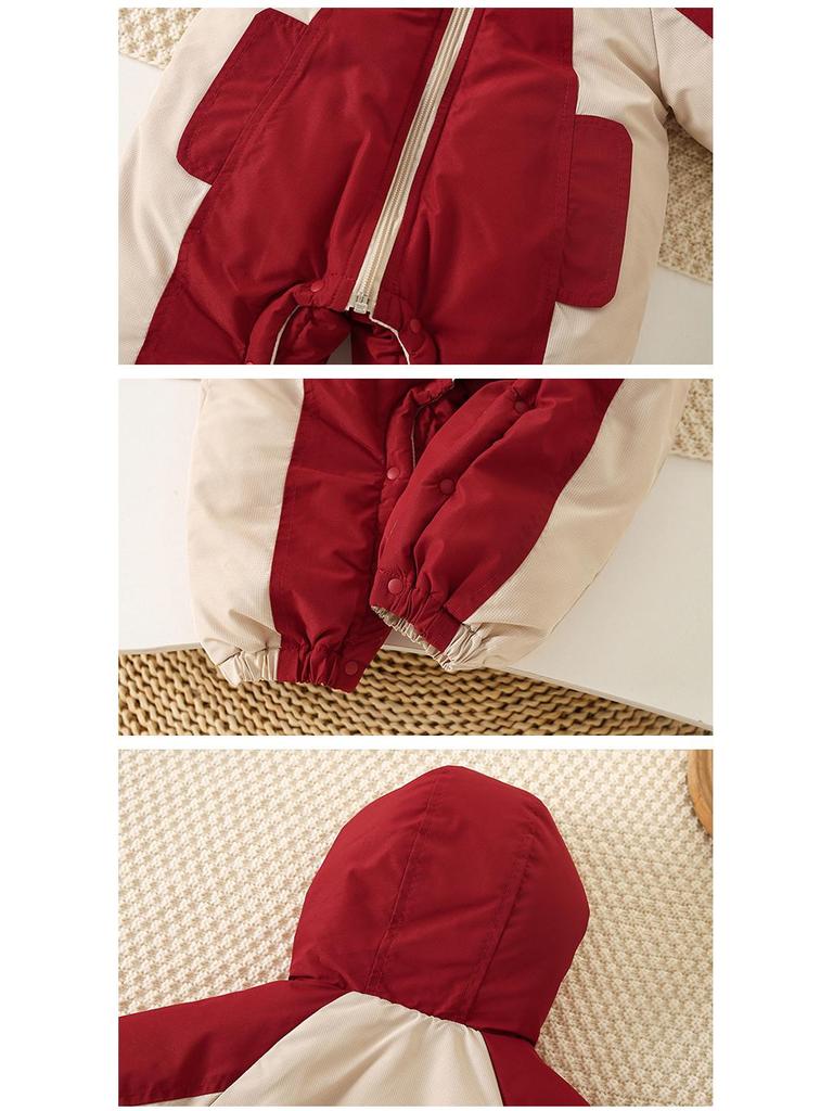 New Autumn & Winter Baby Fleece-Lined Cotton Onesie - Warm, Windproof, Long-Sleeved Romper for Children