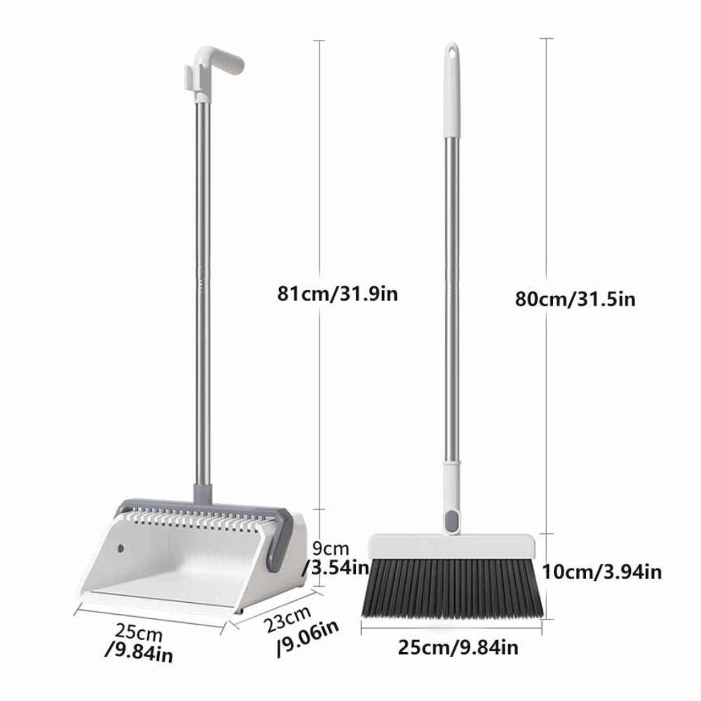 3-in-1 Broom Dustpan Set Long Handle Dustpan Combination Durable Floor Brush Living Room