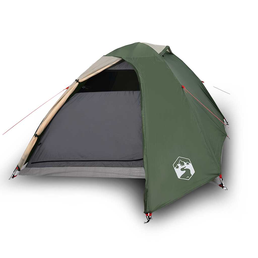Dome Camping Tent for 3 Persons Green Waterproof
