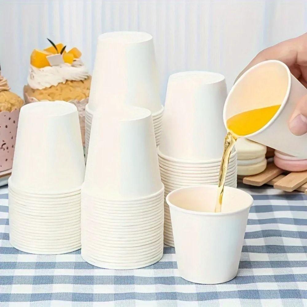 200Pcs Thickened Disposable Paper Cup Multisize Paper Cup Set Recyclable Tasting Cup Cafes Bistros