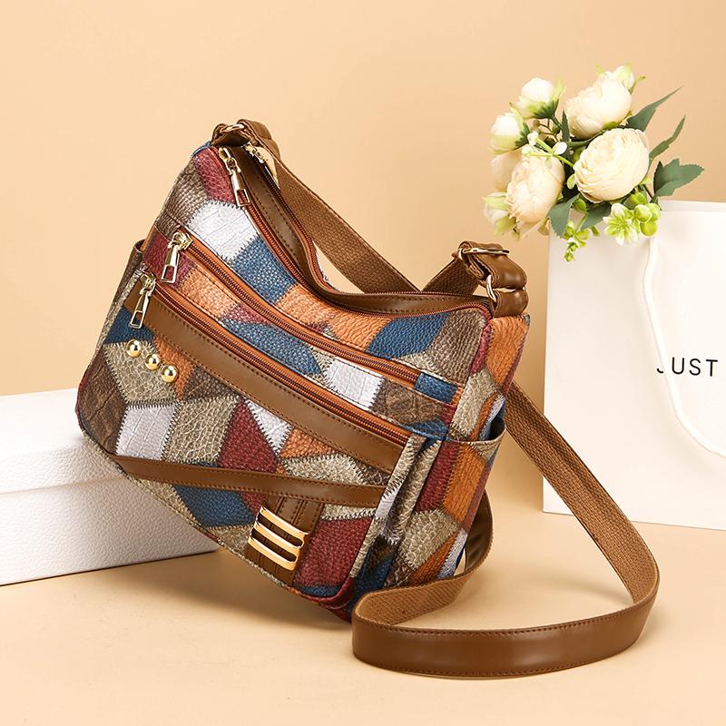 PU Soft Leather Women's Bag Shoulder Bag Middle-aged Mother Crossbody Bag