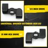 Удлинитель ключа для отбойных брусков с приводом 1/2 дюйма, универсальный шестигранный привод 21 мм, адаптер-удлинитель ключа, инструмент для удлинения ключа