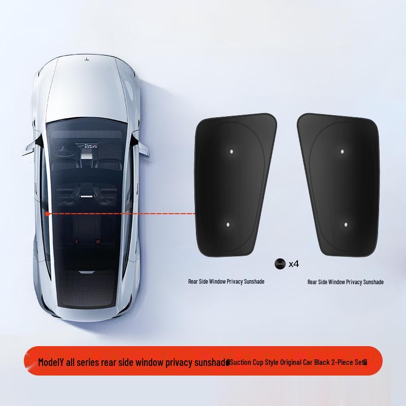 Tesla Model 3/Y Camping Privacy Sunshade with Suction Cups - Opaque, Anti-Peeping Side Panel