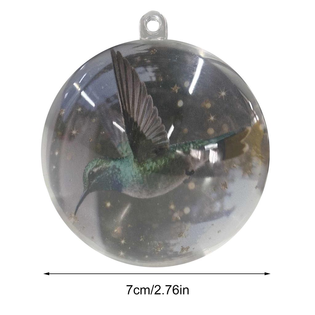 Christmas Clear Ball Ornaments Natures Birds Crystals Glass Set Hanging For Decor Set Xmas Tree Holiday Party Home Decoration Ea