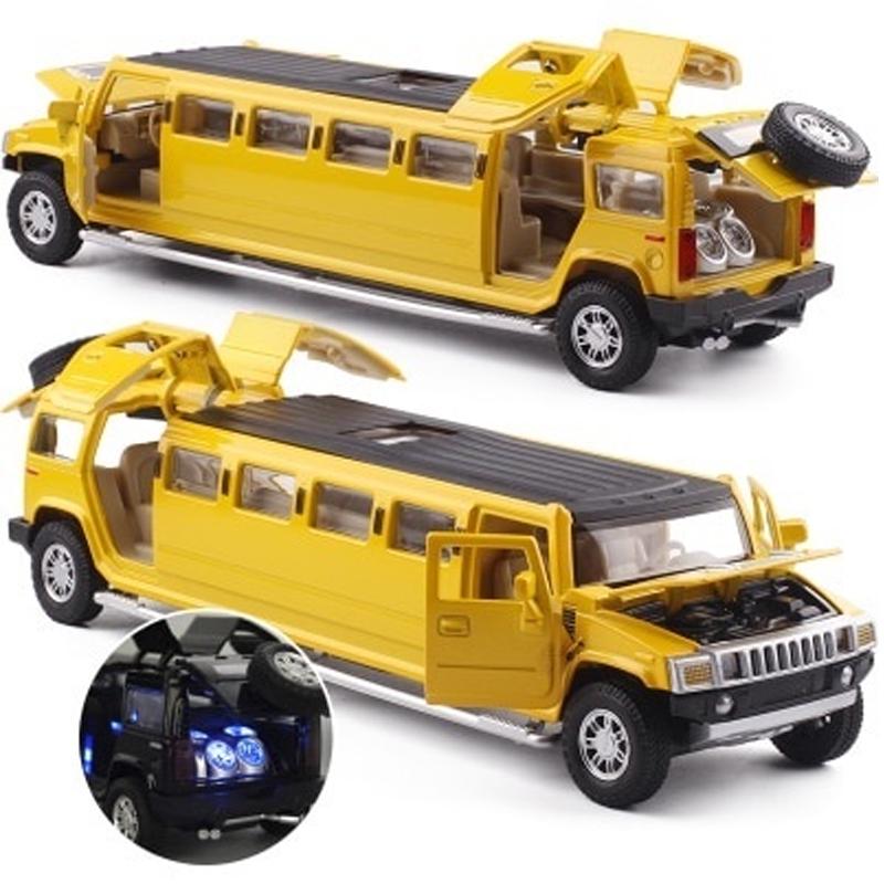 Simulation 1:32 Alloy Limousine Metal Diecast Car Model Pull Back Flashing Musical Kids Toy