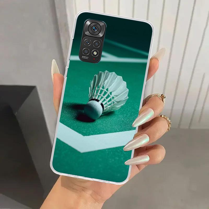 Спортивный чехол для телефона с принтом бадминтона для Xiaomi Redmi Note 15 14 14S 13 12S 12 Pro 11S 11 Plus 11T 11E 10S Мягкий чехол-накладка Redmi Нет