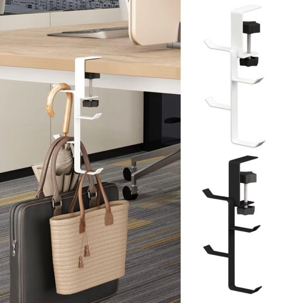 Punch-free Table Desk Hanger Adjustable Handbag Rack Holder Backpack Storage Hook for Desk Side