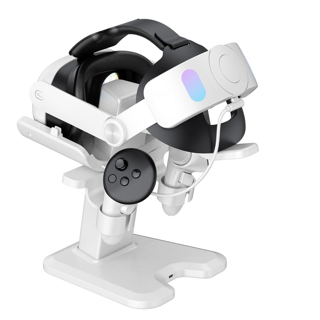 Подставка для VR Гарнитура Зарядная док-станция Светодиодная подставка для VR-дисплея Аксессуары для гарнитуры Quest 3 Контроллеры Зарядные стойки