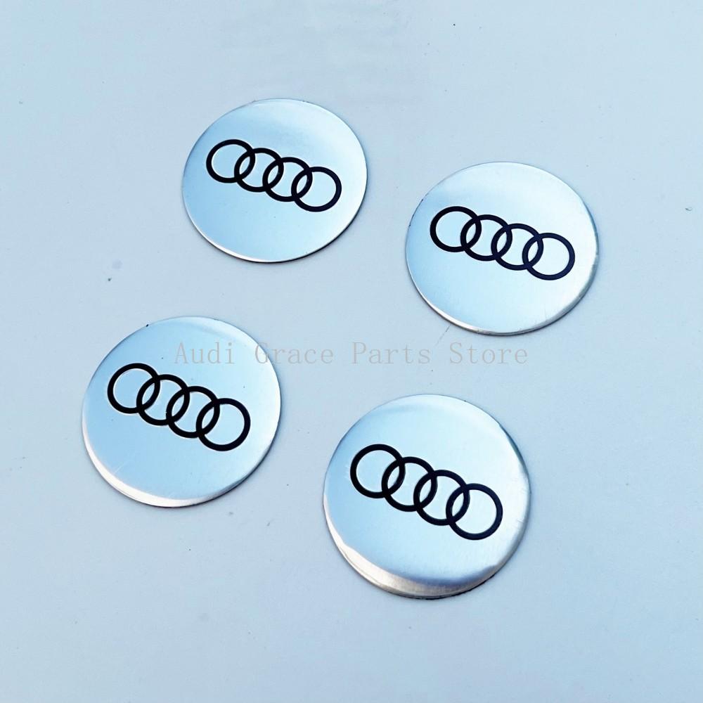 Для Audi A3 4 шт. Для Audi A1 A3 A4 A5 A6 A7 Q3 Q5 Q7 RS3 RS4 RS5 S3 S4 56 мм Центральный колпачок ступицы колеса автомобиля Наклейка-эмблема Значок Наклейка Аксессуары