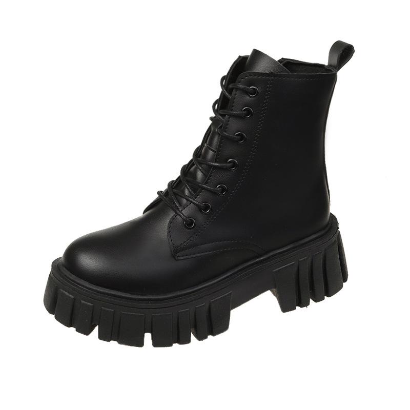 Autumn Square Toe Short Boots Women'S High-Heeled Ankle Boots Womens Platform Heels Shoes Mid-Heeled High Boots Women