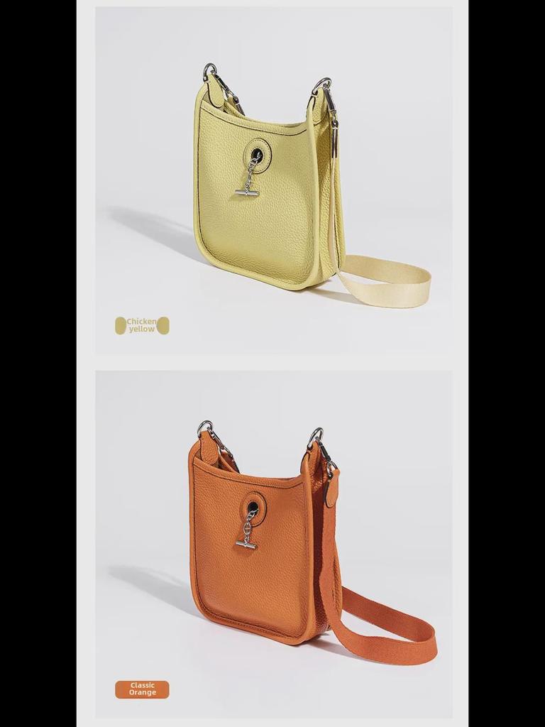 Весенняя сумка Vespa в корейском стиле в стиле ретро с первым слоем коровьей кожи и тесьмой через плечо 2024 года