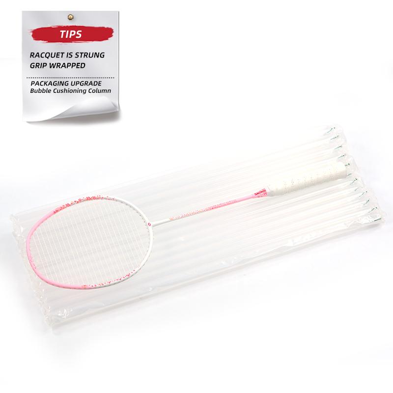 Blossom Rain Women's Composite Carbon Fiber Badminton Racket Ultra-Light 26lbs Pre-Strung, Macaron Pastel Colors , Free Bag