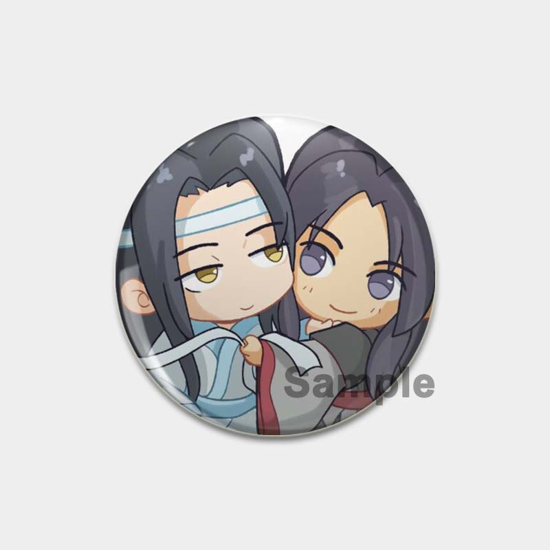 32/44/58 мм аниме Mo Dao Zu Shi брошь, булавки для одежды, аксессуары для рюкзака, мультяшная фигурка Lan Wangji/Wei Wuxian/Chen Qing Ling, значок