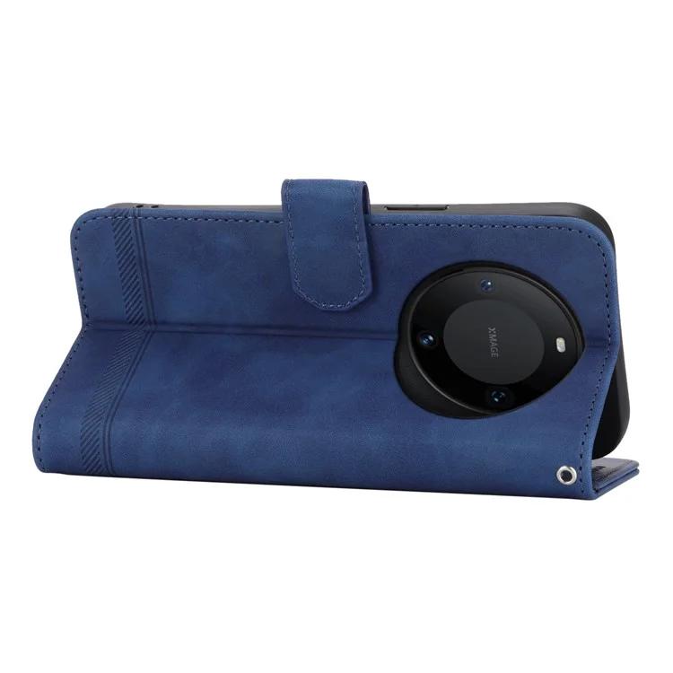 DF-03 Чехол-подставка из искусственной кожи для Huawei Mate 60 Pro Lines Imprinted Phone Cover Wallet