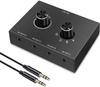 4 Way/2 Way 3.5mm Stereo Audio Switcher Bi-Directional Audio Switch Splitter Box 2 In 1 Out 4 In 1 Out with Mute Button