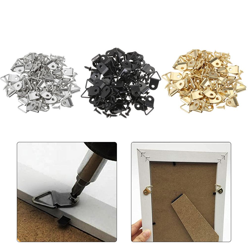 50 шт. вешалка для фоторамки, подвесная фотокартина, зеркало, крючок, гвоздь с шурупами, золотистые, серебристые, черные гвозди, шурупы, крепеж