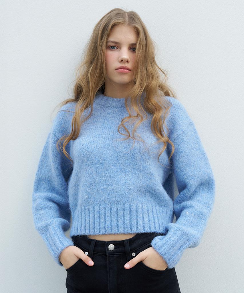 VEM.VER Round Neck Crop Knit_3 Colors