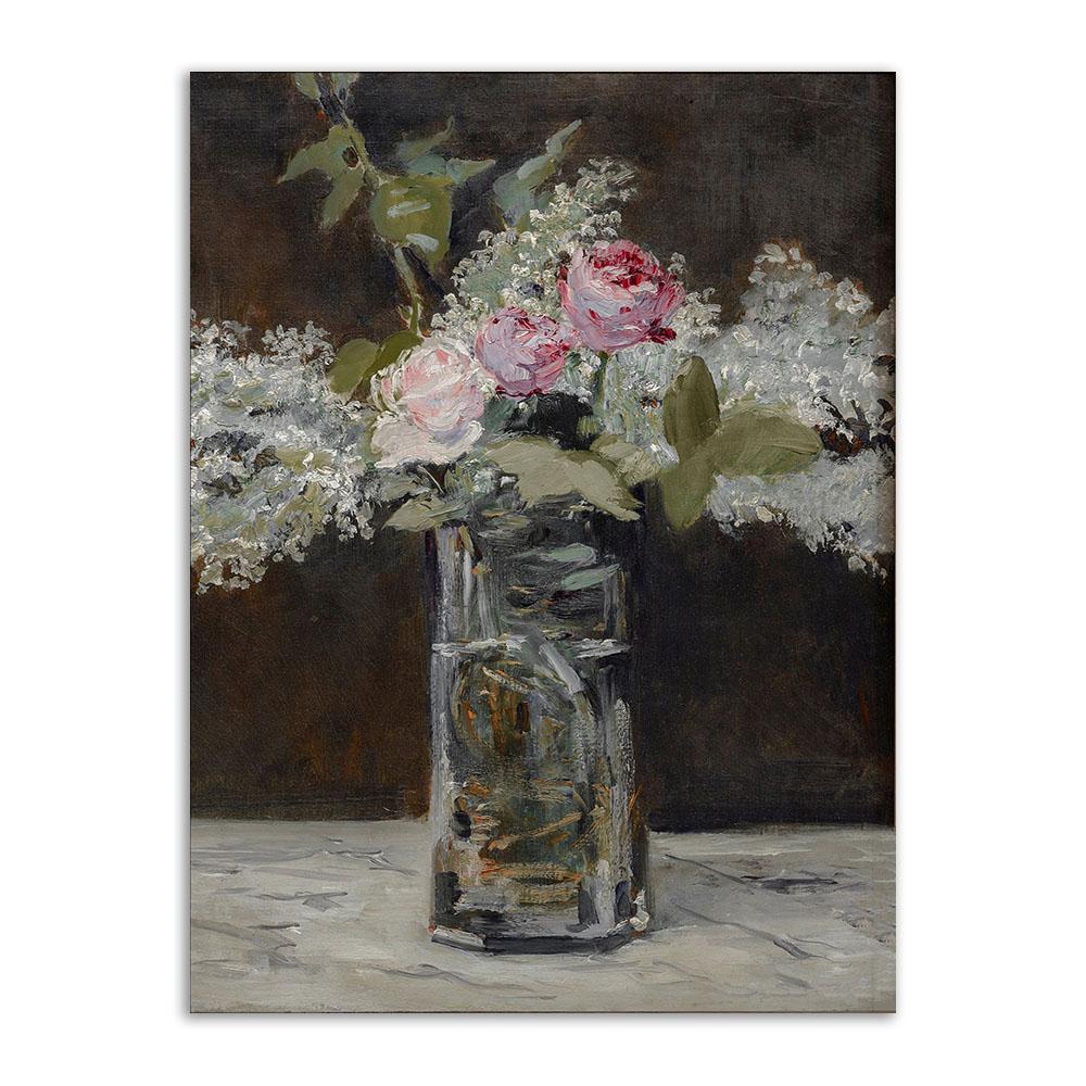 Moody Flower Canvas Painting Vintage Botanical Poster And Print Still Life Dark Flower Wall Art Picture Decoration Room Home Art