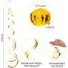 30 Pieces Gold Hanging Swirl Decorations Plastic Streamer Party Swirl Spiral Decorations for Ceiling, Wedding Baby Shower Birthday Party Supply