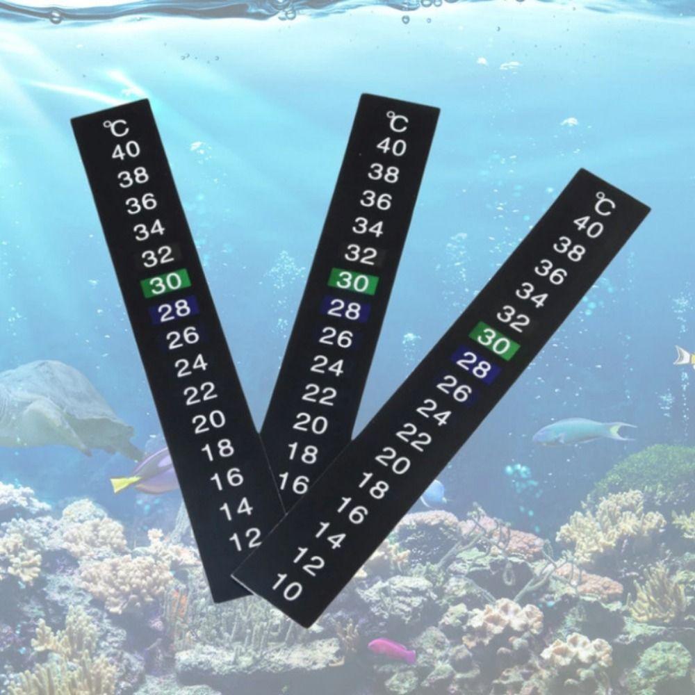 8pcs 10℃ to 40℃ Temperature Sensing Stickers Liquid Crystal Self Adhesive Fish Tank Thermometer Black Thermometer Labels