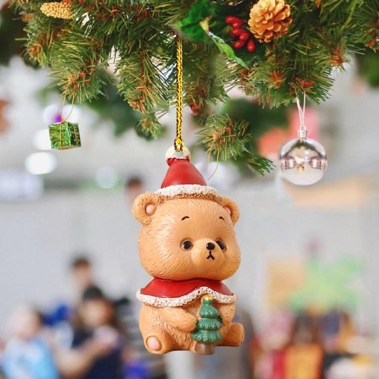 Рождественские подвесные украшения в виде животных 3D мультфильм Санта-елка Лось Медведь Собака Кошка Банни Овца Многоразовые рождественские елочные украшения Подвеска Праздничные принадлежности Подарок