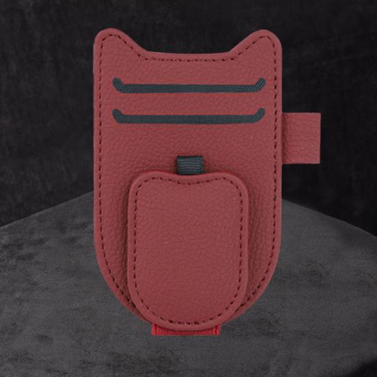 Универсальный зажим для козырька, многофункциональный автомобильный органайзер для солнцезащитных очков, магнитный держатель из искусственной кожи для большинства транспортных средств