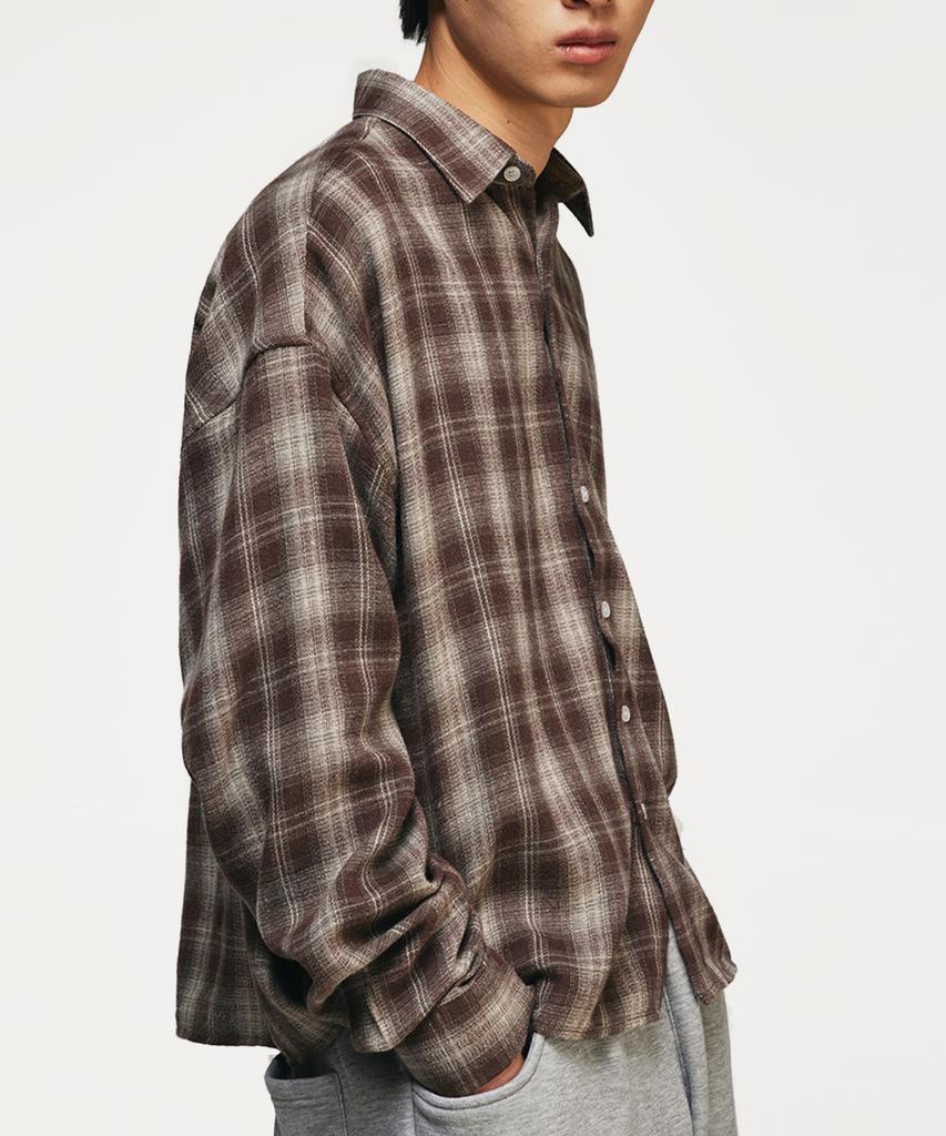 SIGNATURE Crop Check Shirt [Brown]