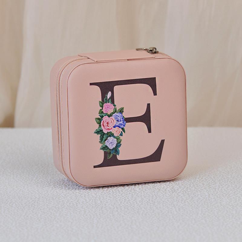 1PC Jewelry Boxes for Wedding Party Black Alphabet Personalized Pink Gift Box Jewellery Holder Jewelry Organizer Case