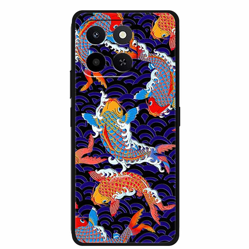 3D чехол для Honor X7d 5G Чехол X 7 d Coque 6.77" Тиснение Цветы Черный Силикон Мягкая задняя крышка Для Honor X7d 4G Чехлы Оболочка Funda