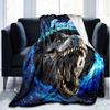 1PC Custom Name "Galactic Dinosaur Roar" outdooor Flannel blankets Patterns Throw Blanket All-Season Soft Gift for Couch, Bed, Camping gifts