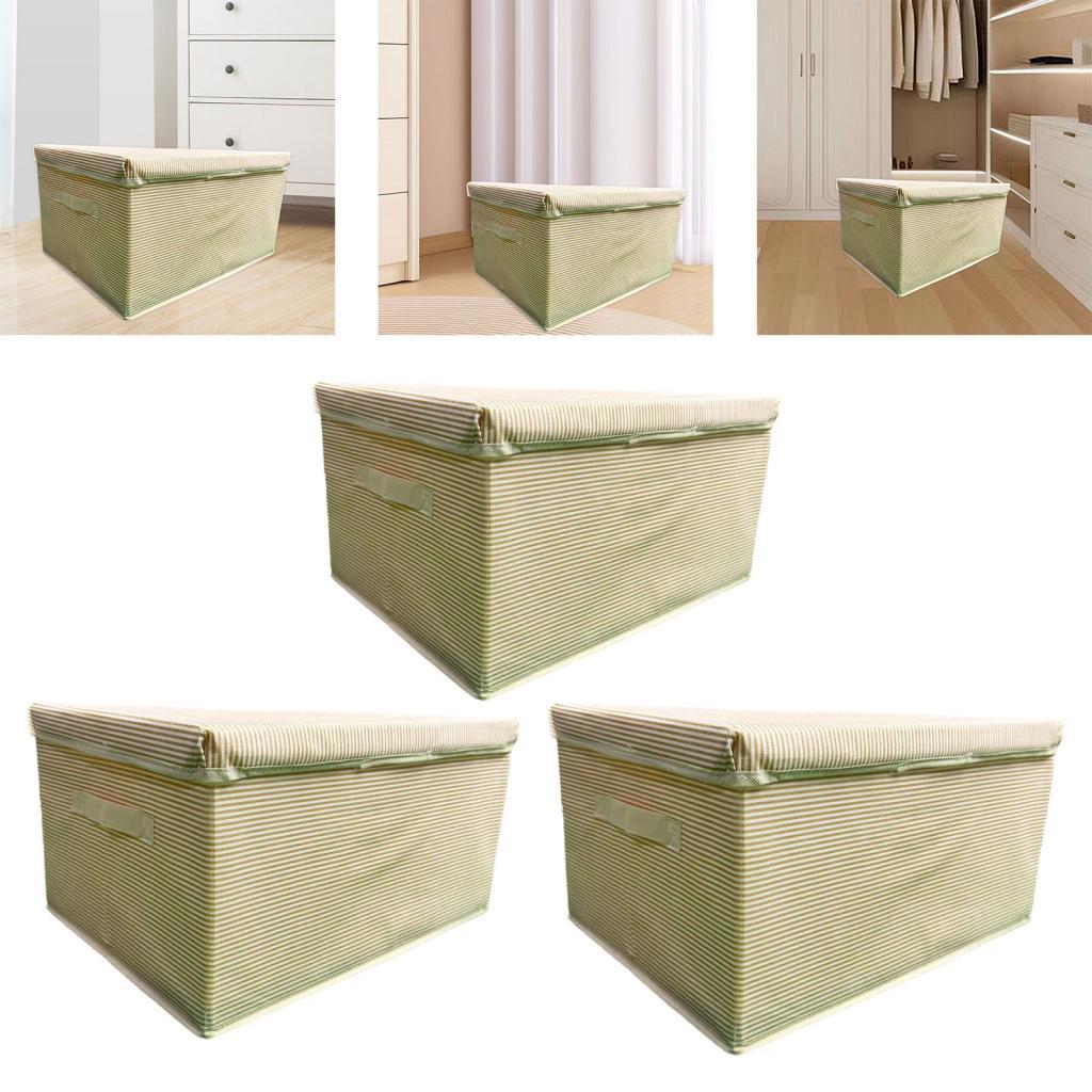 Clothes Storage Bin Closet Organizer with Lid with Handle Foldable Versatile