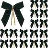 16Pack Red Velvet Christmas Tree Bows Burgundy Small Decorative Twist Tie Ribbons For Wreath Gift Wrapping Decoration