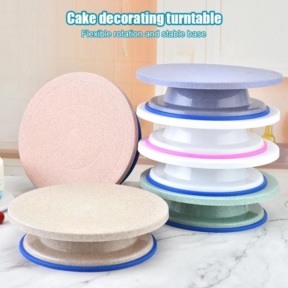 Plastic Rotating Cake Stand Stable Cake Decorating Holder Durable Revolving Dessert Stand Kitchen