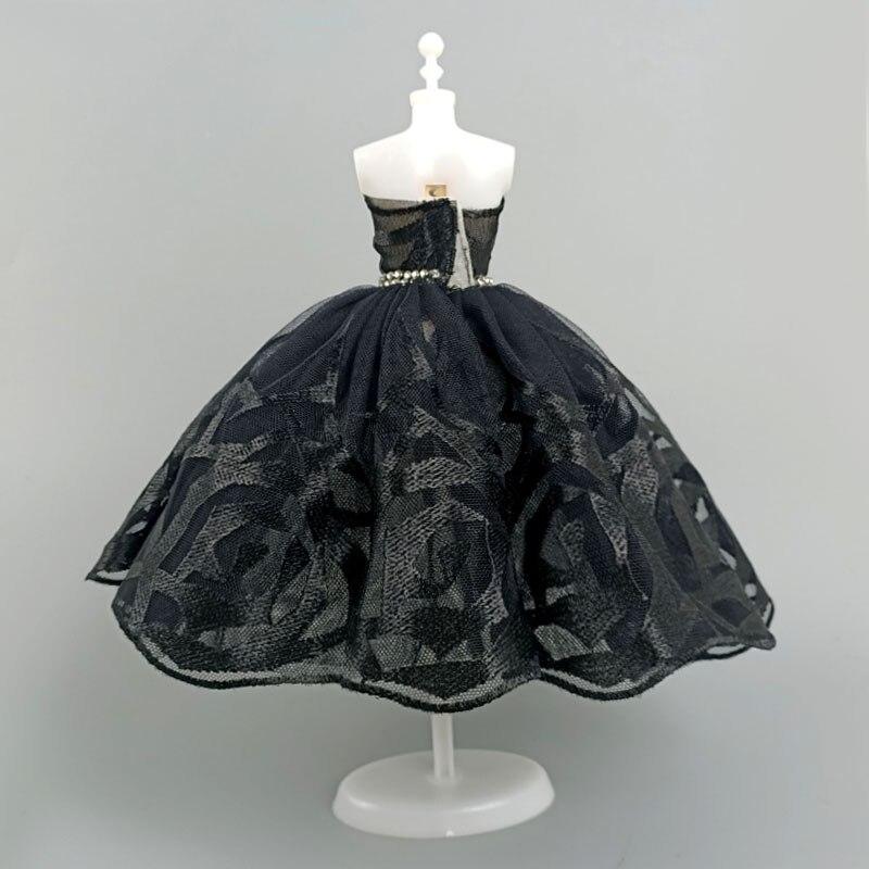 Черное балетное платье для куклы Барби, наряды, одежда, аксессуары для кукол 1/6, юбка со стразами, 3-слойное вечернее платье, игрушки для детей