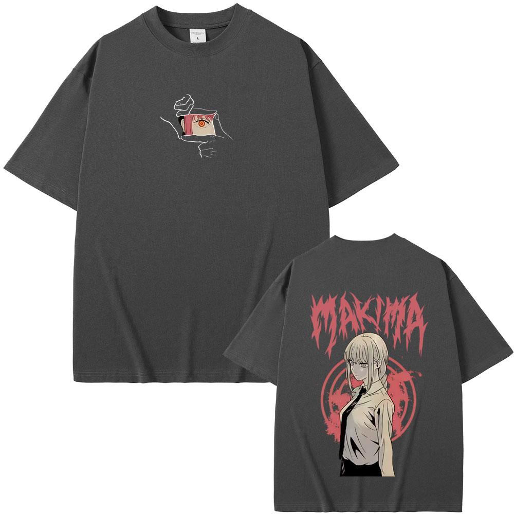 Японское аниме Chainsaw Unisex Мерч Макимы 2026 Футболка Унисекс Женская Унисекс Повседневная Оверсайз Футболка Мужская Ретро Высококачественные Футболки