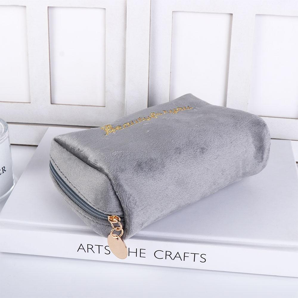 Portable Zipper Simple Velvet Makeup Bags Cosmetic Bags Lipstick Pouch Handbags