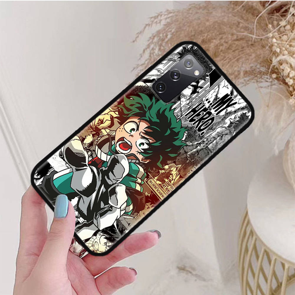 Черный чехол для Xiaomi Poco X6 X4 M5 M6 F5 F6 C65 C55 C50 C51 C40 Pro Redmi 14C A3X 13C 12C 11T 10A 9C Note 7 6 8A Plus W-49 My Hero Academia