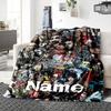 Custom Name FNAF: Five Nights Freddy's blanket for Couch & Bed, Plush Cozy Fuzzy Blanket Super Soft & Warm Blankets for Fall and Winter. 0908144