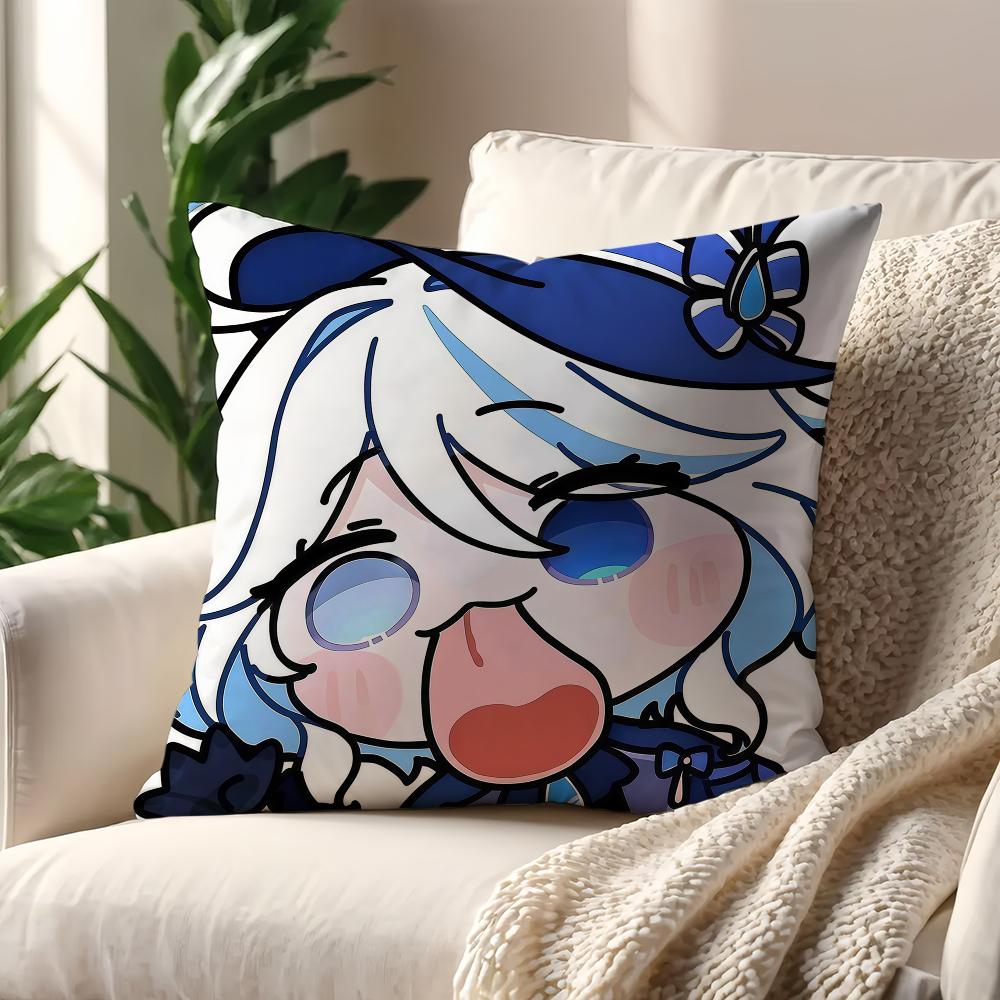 Kawaii Chibi Genshin Impact Characters cushion cover For Pillow Printing Sofa Decoration Home Car Room Office Nordic Simplicity