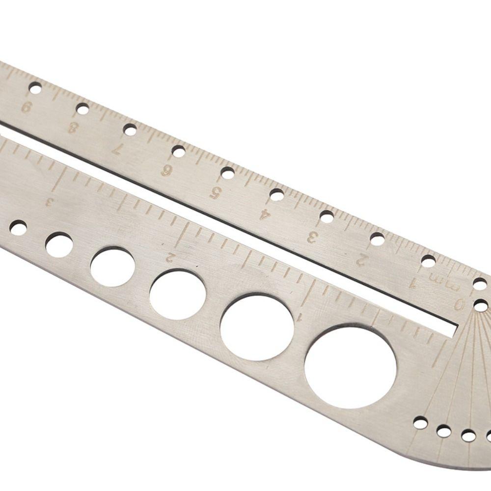 Stainless Steel Scale Ruler Multifunctional Ruler Durable Protractor Office Supplies