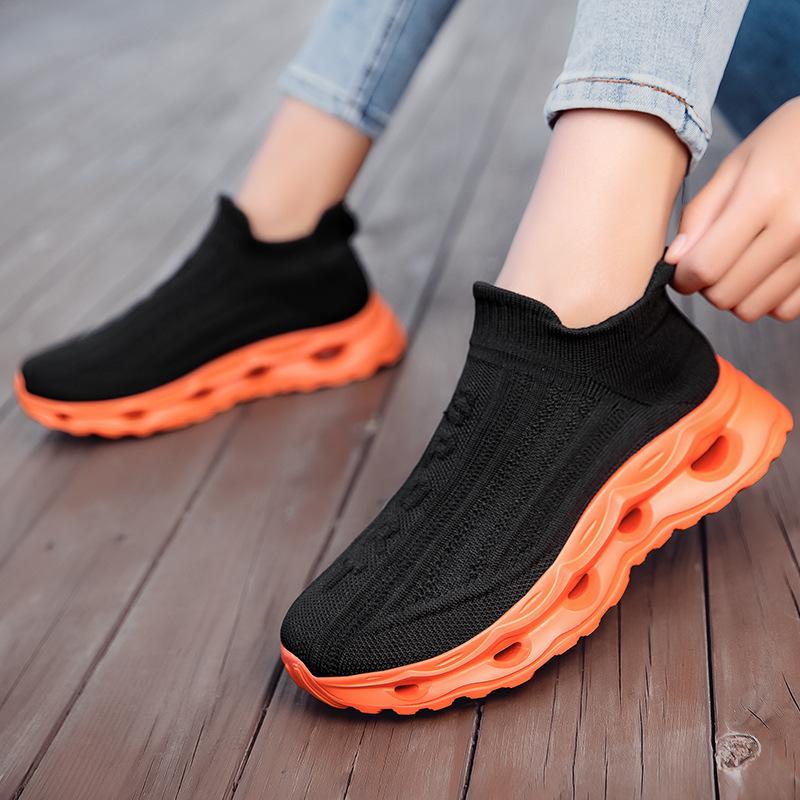 Большие размеры спортивной обуви, женская обувь, летающая плетеная обувь, носки, мужская обувь, ленивая обувь с одной педалью, повседневная обувь, новые модели для мужчин
