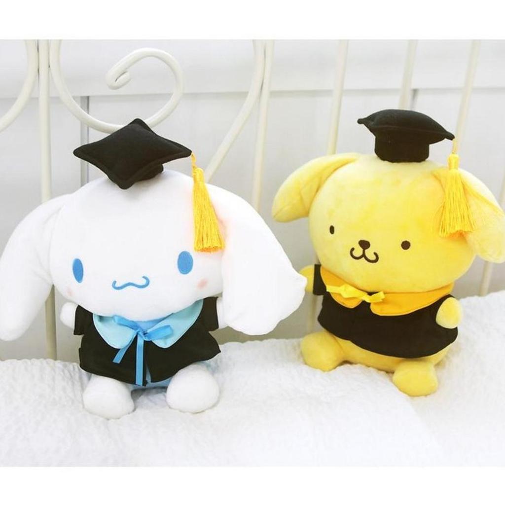 Sanrio Сумка-кольцо для выпускной шапочки, кукла мини, 15/25 см, Пом Пом Пурин в выпускной шапочке
