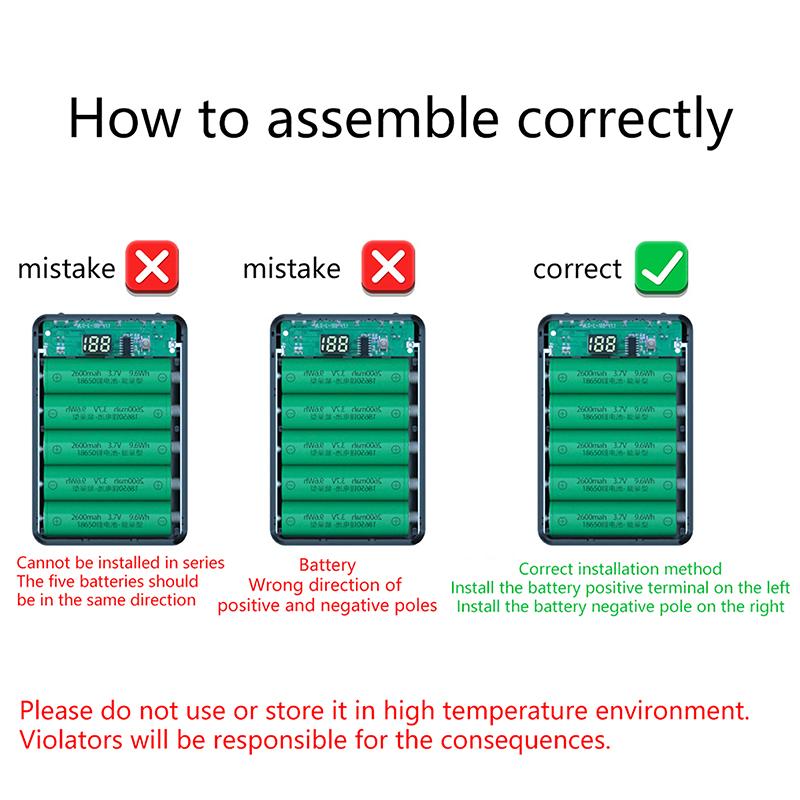 Зарядное устройство для мобильного телефона Съемный корпус для самостоятельной сборки 5*18650 Аккумулятор Кейс для Power Bank 10 Вт Двойной USB Держатель Коробка для хранения аккумуляторов