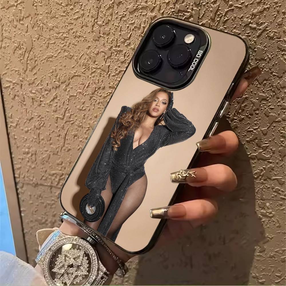 pop diva-B-eyoncé Phone Case For iPhone 17,16,15,14,13,12,11 Plus Pro Max Colored Silver Phone Case