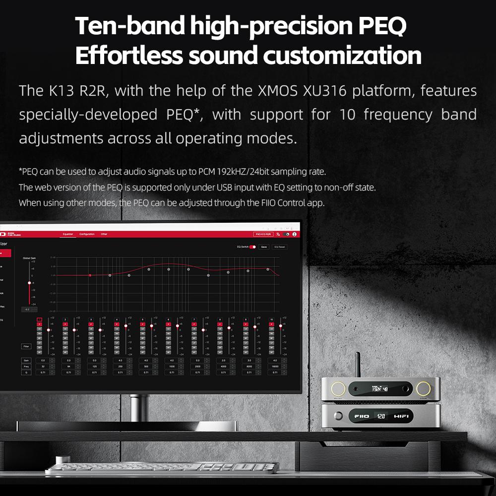 FiiO K13 R2R/K13 Desktop DAC & Headphone Amp, Powerful 2400mW Output, LDAC Bluetooth Streaming,