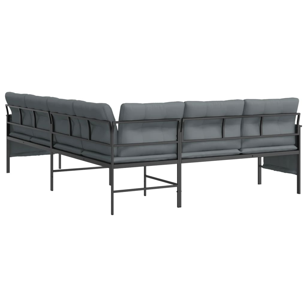 vidaXL Garten-Ecksofa Anthrazit Stahl und Textilene