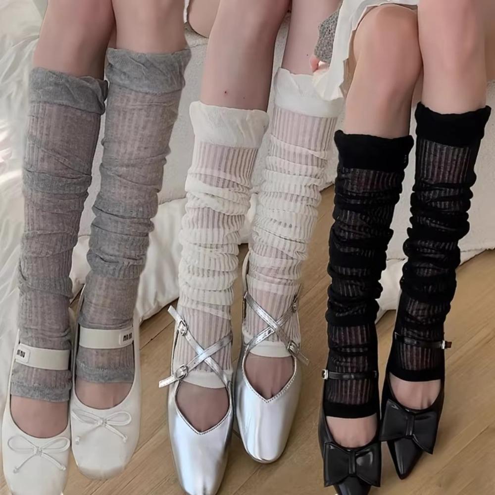 Тонкие гетры с оборками, милые гетры-манжеты для балетной лолиты, модные гетры с оборками до колена, лето