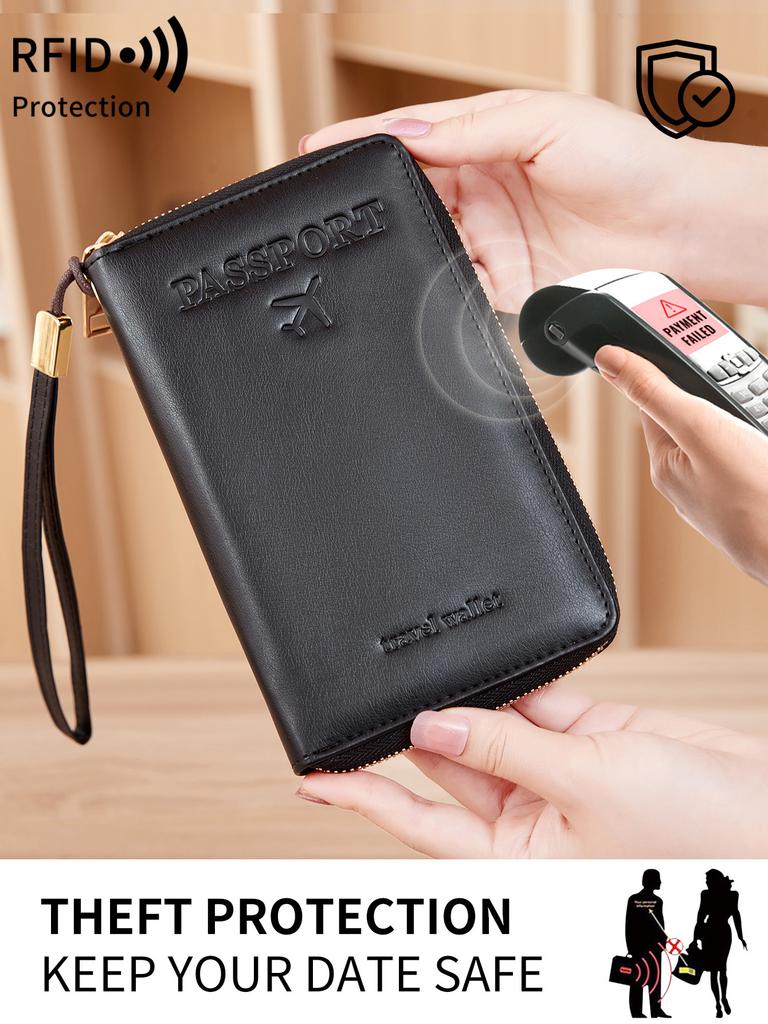 Минималистичный ретро-паспортный чехол RFID, многофункциональный держатель для удостоверения личности, банковской карты, паспорта, высококачественные дорожные аксессуары из искусственной кожи