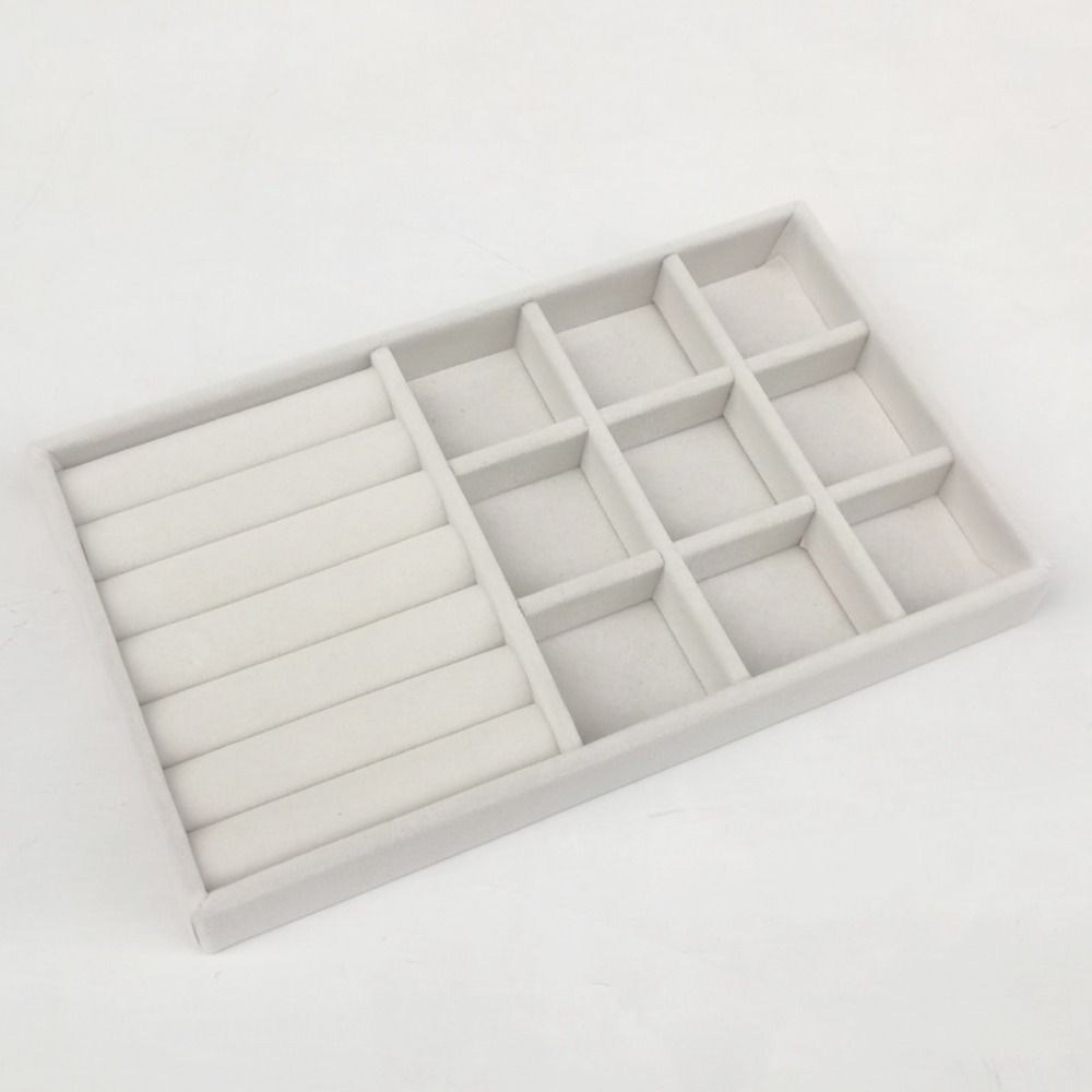 Flannelette Rings Earrings Organizer Bracelets Jewelry Display Holder Velvet Jewelry Tray  Rings